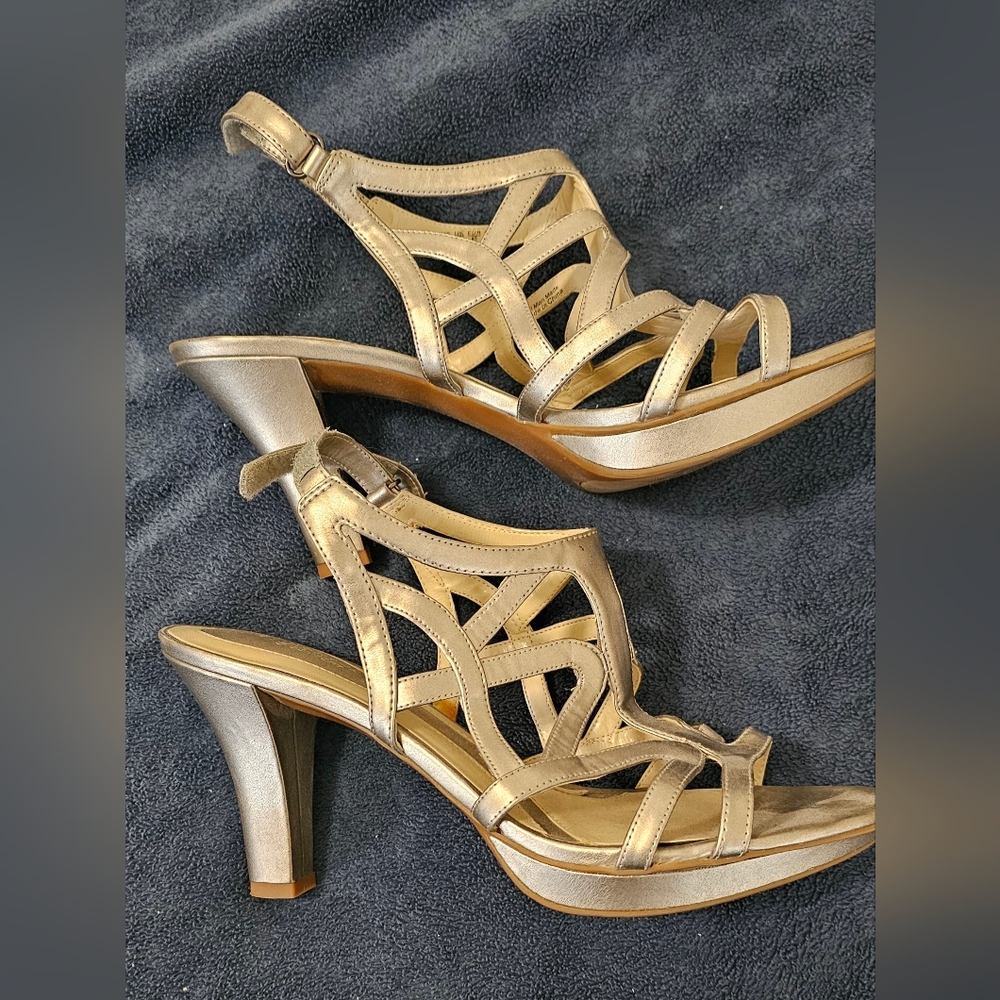 Naturalizer Silver N5 Comfort silver strappy heels "Danya"